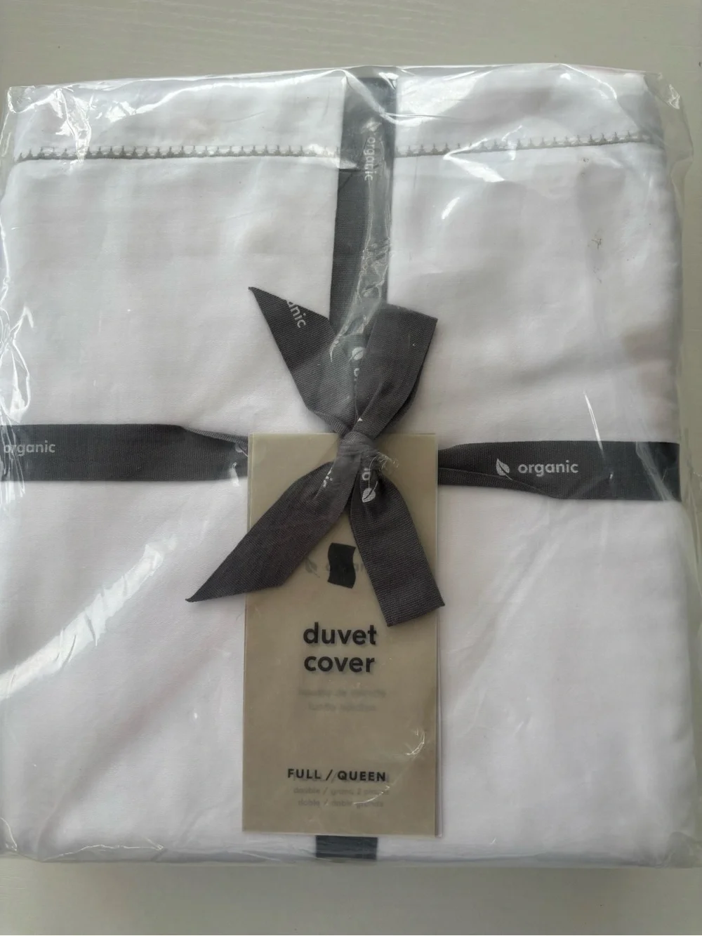 West Elm White Organic Duvet Cover